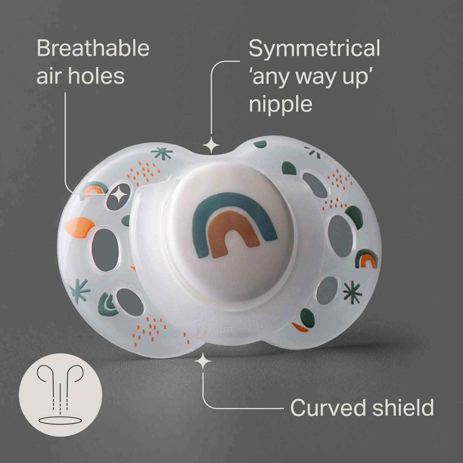 Tommee Tippee NightGlow Pacifiers, 18-36 Months, Glow in the Dark, Symmetrical Nipple, 100% BPA Free Silicone, Dishwasher and Sterilizer Safe, Twilight Tones, Pack of 4