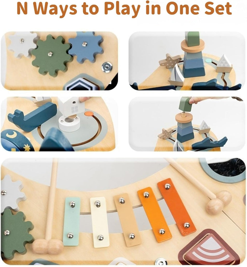 Montessori Activity Table for 1-3 Year Old | Large Size Busy Board & Sensory Toys | Learning Activity Table for Baby for 1 Year Old Boy or Girl