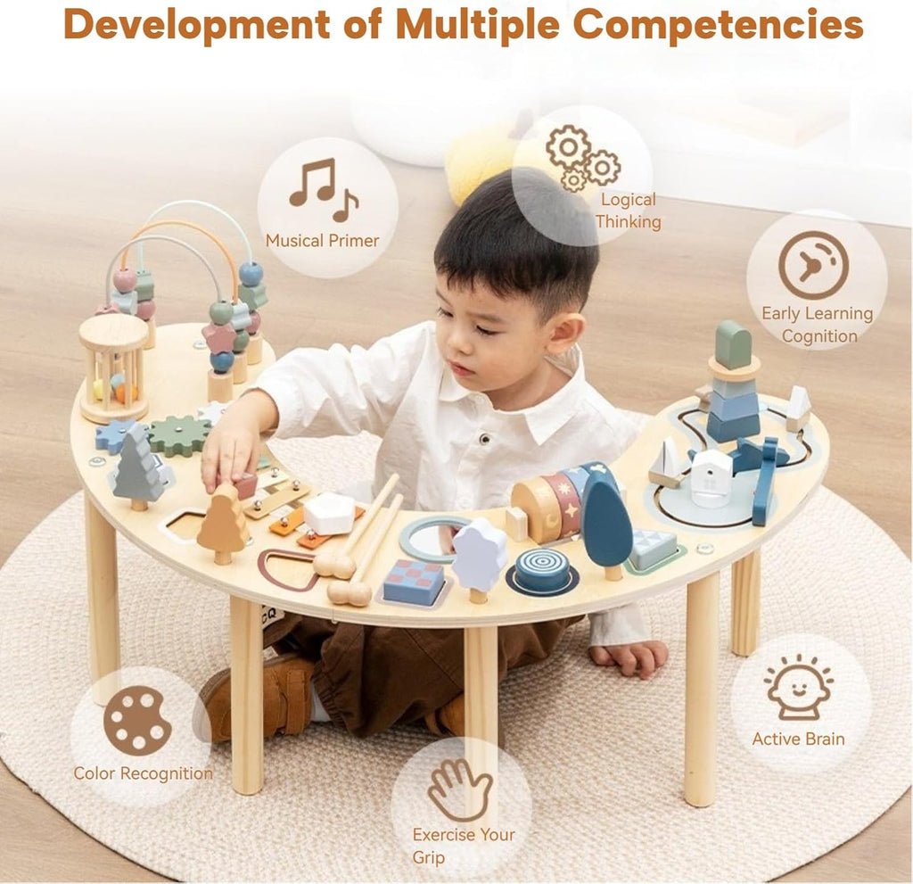 Montessori Activity Table for 1-3 Year Old | Large Size Busy Board & Sensory Toys | Learning Activity Table for Baby for 1 Year Old Boy or Girl