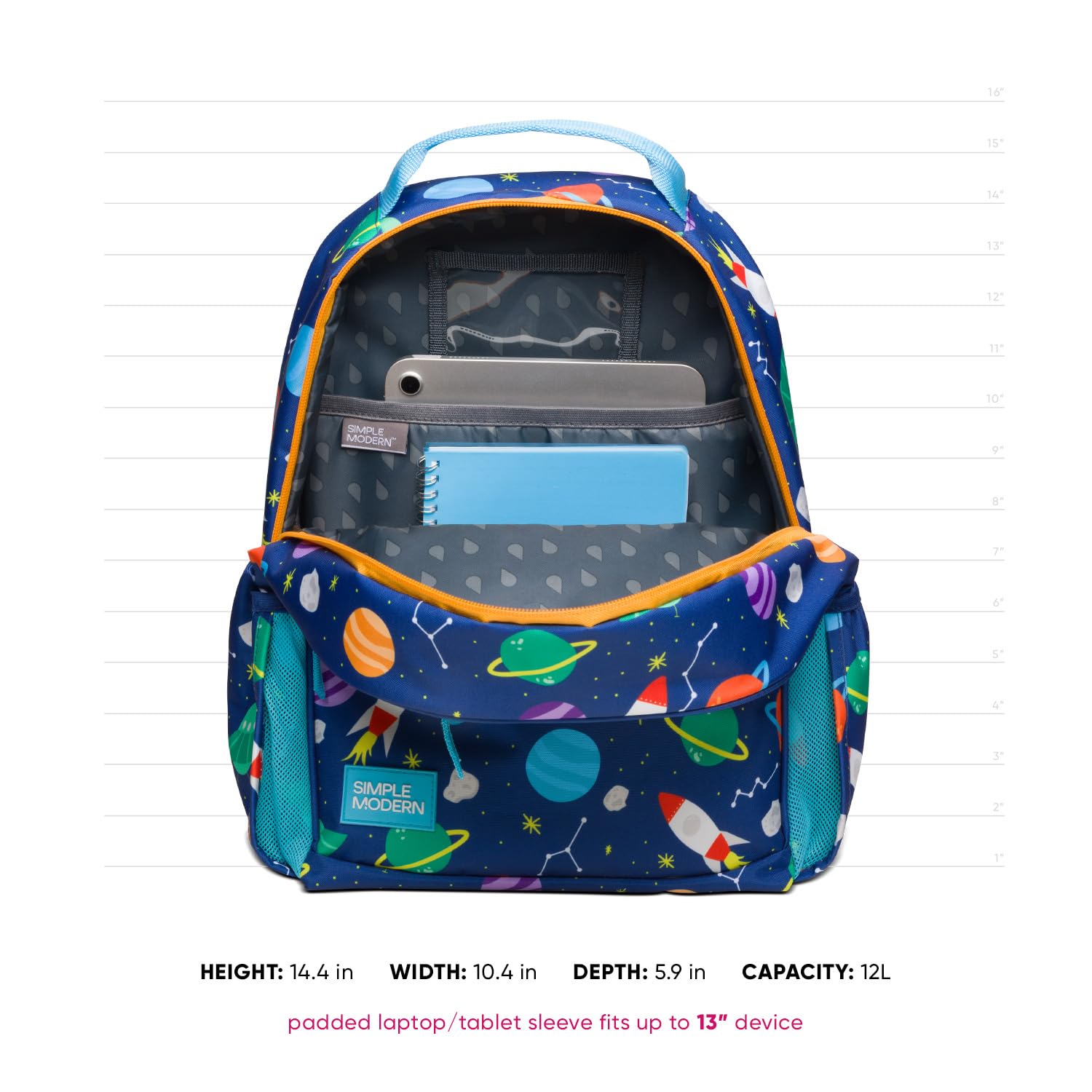 Simple Modern Medium Disney Pixar Toddler Backpack for School Girls and Boys | Kindergarten Elementary Kids Backpack | Fletcher Collection | Kids - 15" tall | Pixar Mashup on Blue