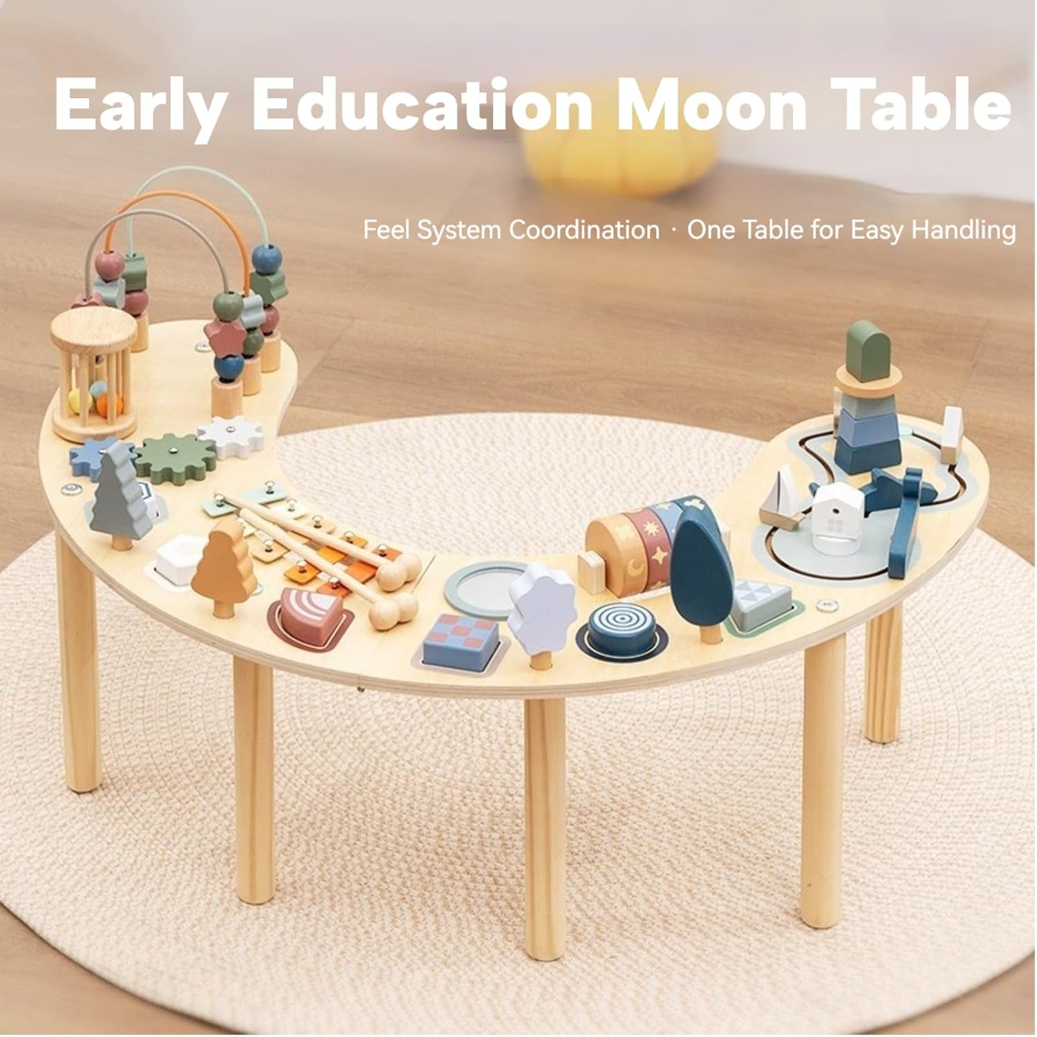 Montessori Activity Table for 1-3 Year Old | Large Size Busy Board & Sensory Toys | Learning Activity Table for Baby for 1 Year Old Boy or Girl