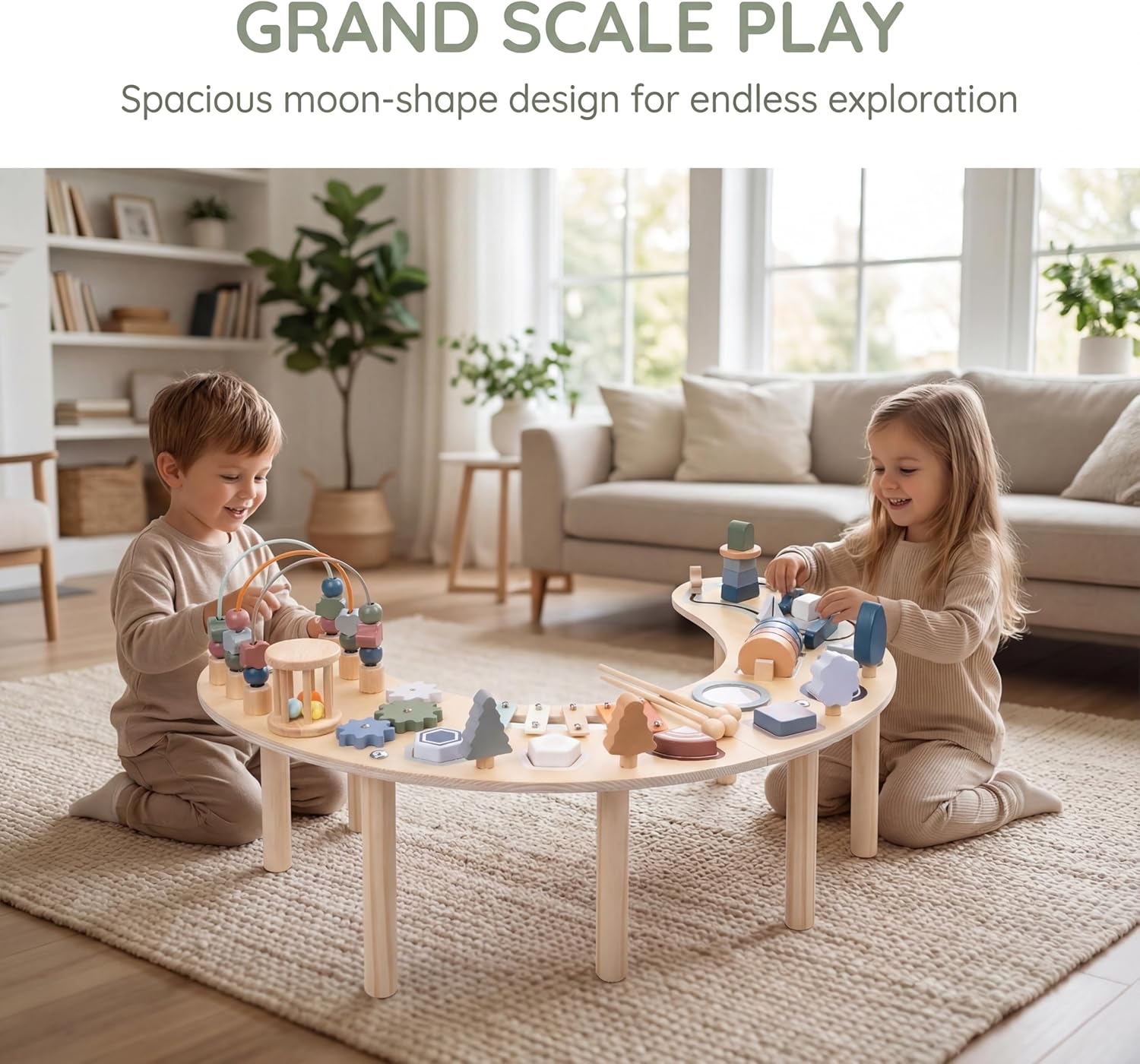 Montessori Activity Table for 1-3 Year Old | Large Size Busy Board & Sensory Toys | Learning Activity Table for Baby for 1 Year Old Boy or Girl