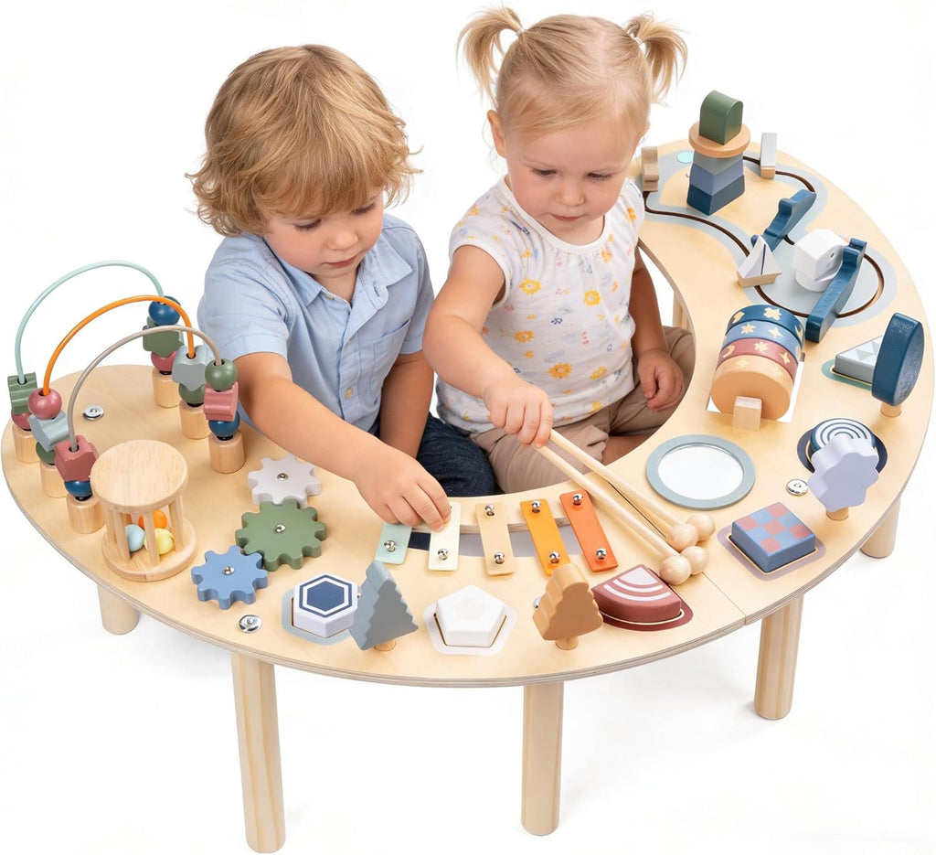 Montessori Activity Table for 1-3 Year Old | Large Size Busy Board & Sensory Toys | Learning Activity Table for Baby for 1 Year Old Boy or Girl