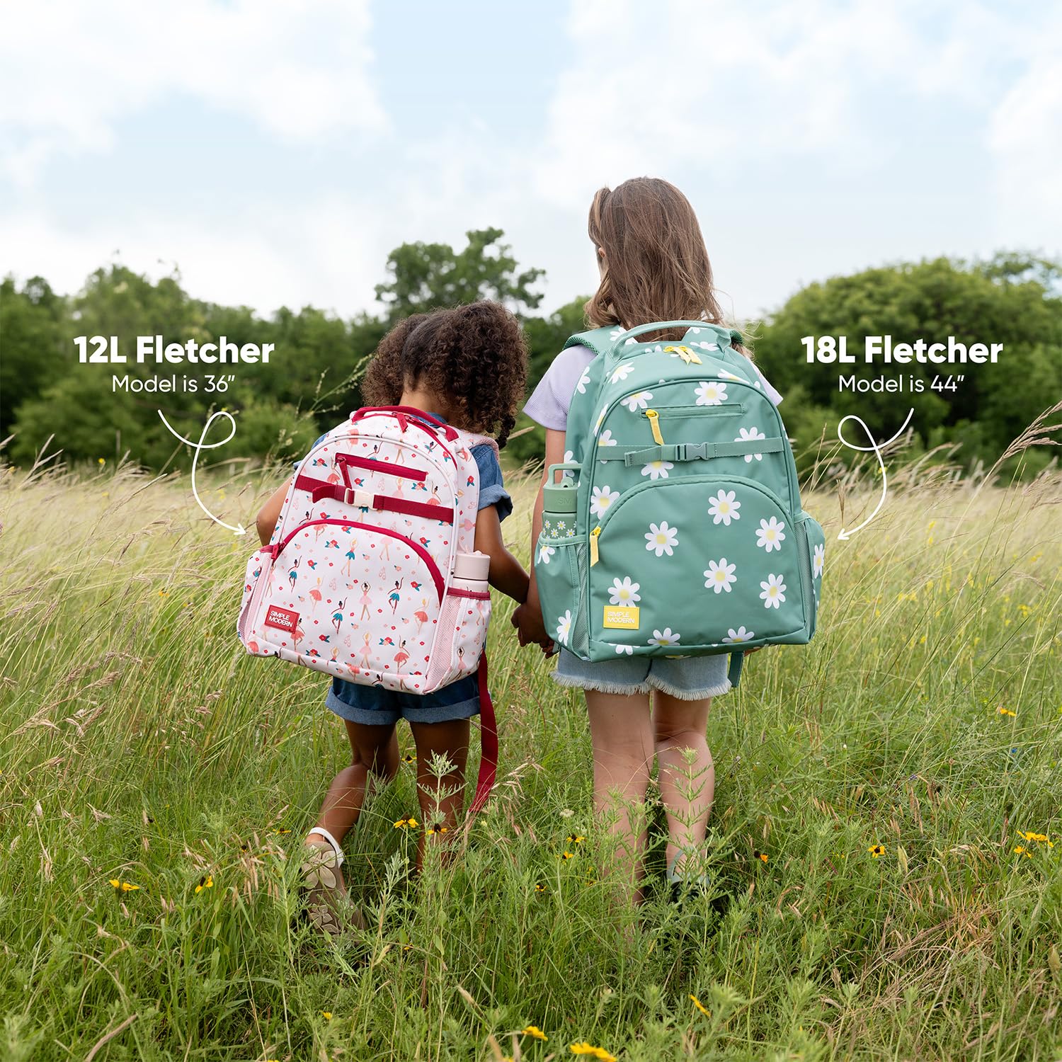 Simple Modern Medium Disney Pixar Toddler Backpack for School Girls and Boys | Kindergarten Elementary Kids Backpack | Fletcher Collection | Kids - 15" tall | Pixar Mashup on Blue