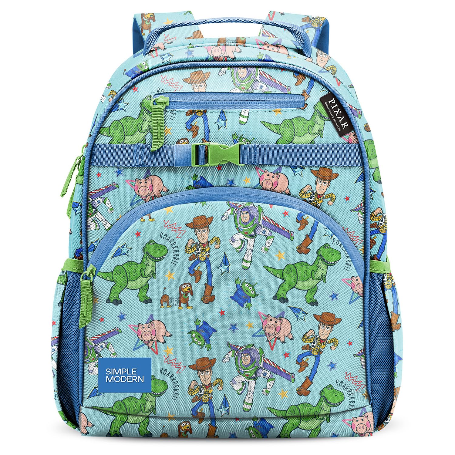 Simple Modern Medium Disney Pixar Toddler Backpack for School Girls and Boys | Kindergarten Elementary Kids Backpack | Fletcher Collection | Kids - 15" tall | Pixar Mashup on Blue