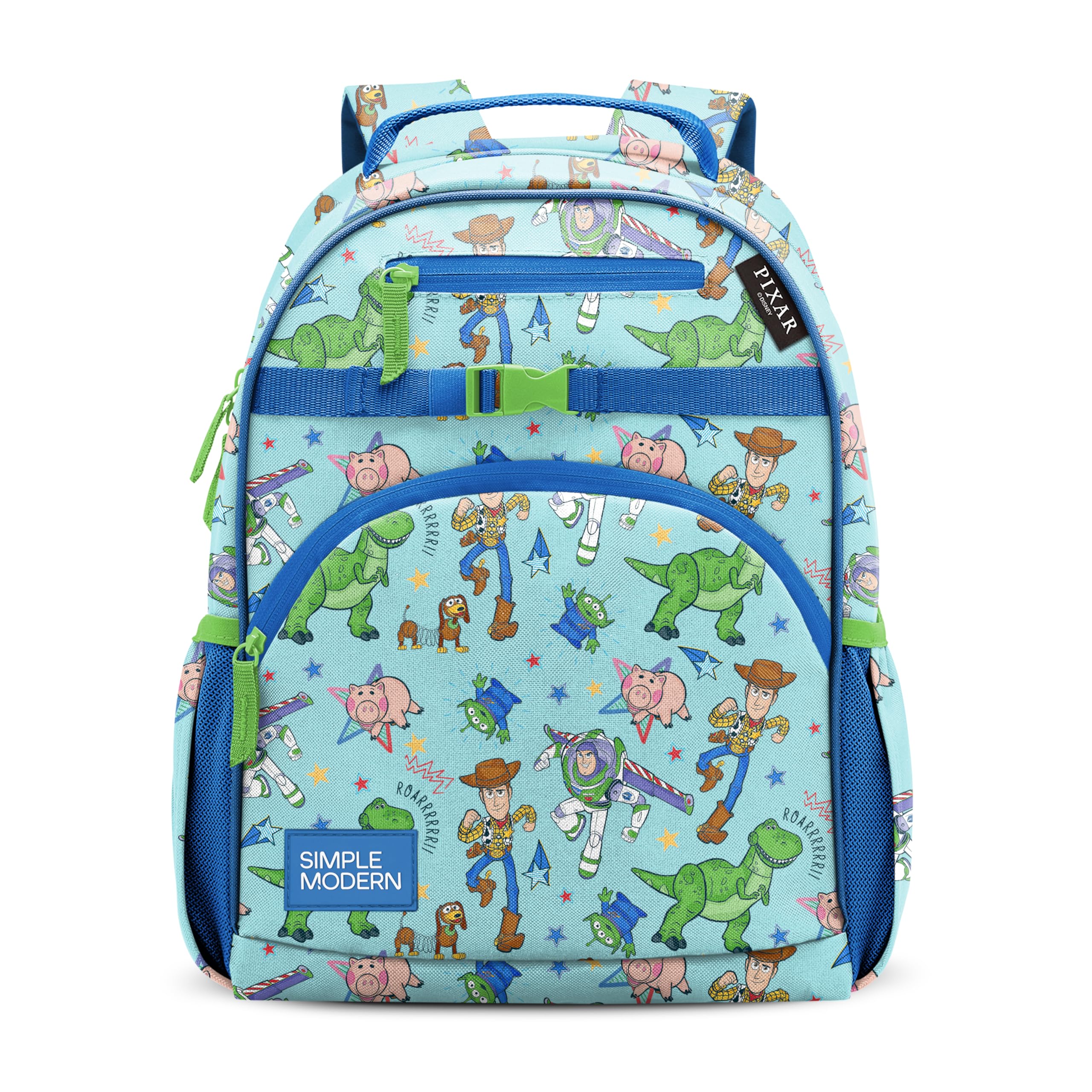 Simple Modern Medium Disney Pixar Toddler Backpack for School Girls and Boys | Kindergarten Elementary Kids Backpack | Fletcher Collection | Kids - 15" tall | Pixar Mashup on Blue