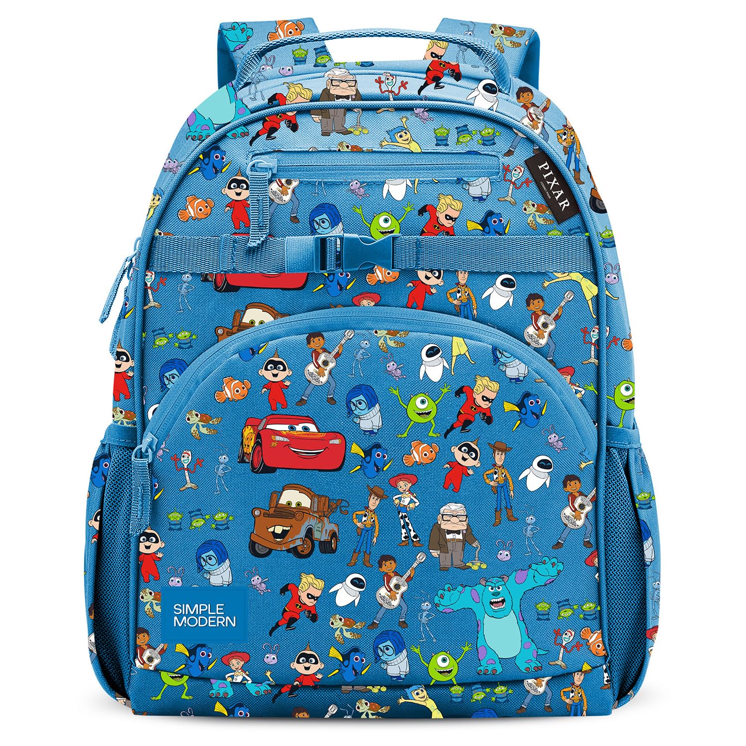 Simple Modern Medium Disney Pixar Toddler Backpack for School Girls and Boys | Kindergarten Elementary Kids Backpack | Fletcher Collection | Kids - 15" tall | Pixar Mashup on Blue